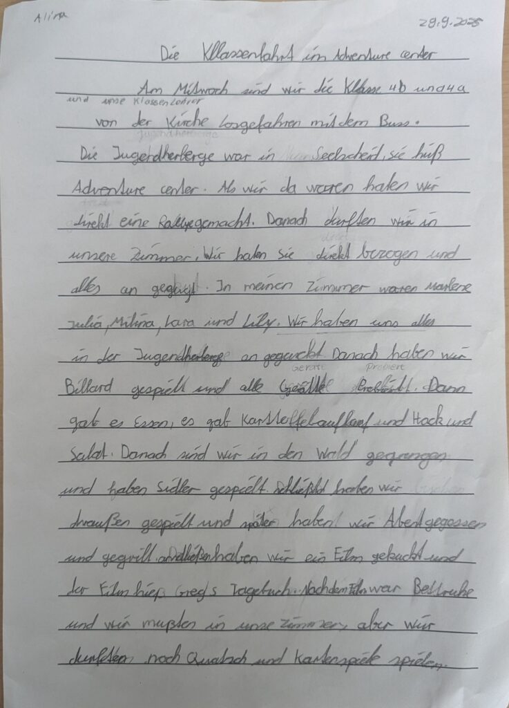 Alina S.1- 4b-Klassenfahrt